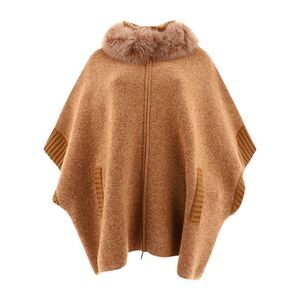 Giovi Women Cape With Fur Inserts